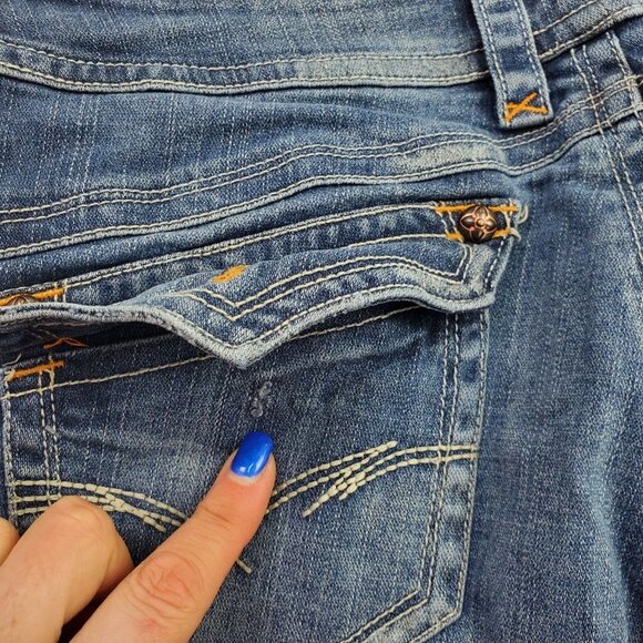 Venezia Womens Bootcut Denim Jeans Sz 20 Mid Rise Medium Wash Stretch Blue Pants - Picture 12 of 12